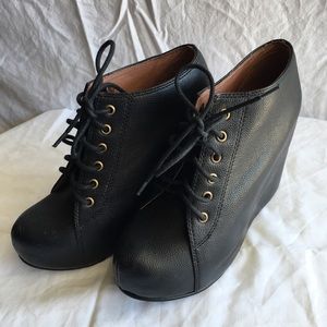 Jeffrey Campbell Black Leather Booties